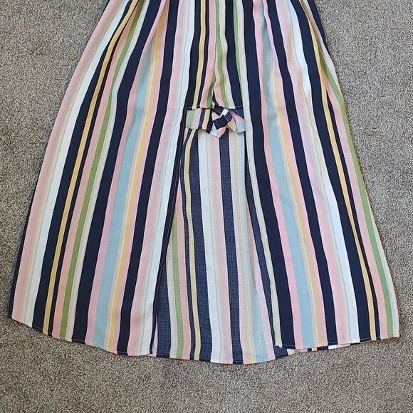 Iris & Ivy Size 14 100% Polyester Colorful Striped Halter Neckline Jumpsuit - Picture 5 of 9